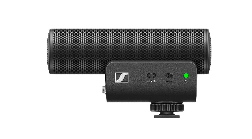 Sennheiser MKE 400 Compact On-Camera Shotgun Microphone | Super-Cardioid Directional Pickup | Integrated Wind Protection | 3-Step Sensitivity Switch | Ideal for Vlogging & Mobile Journalism
