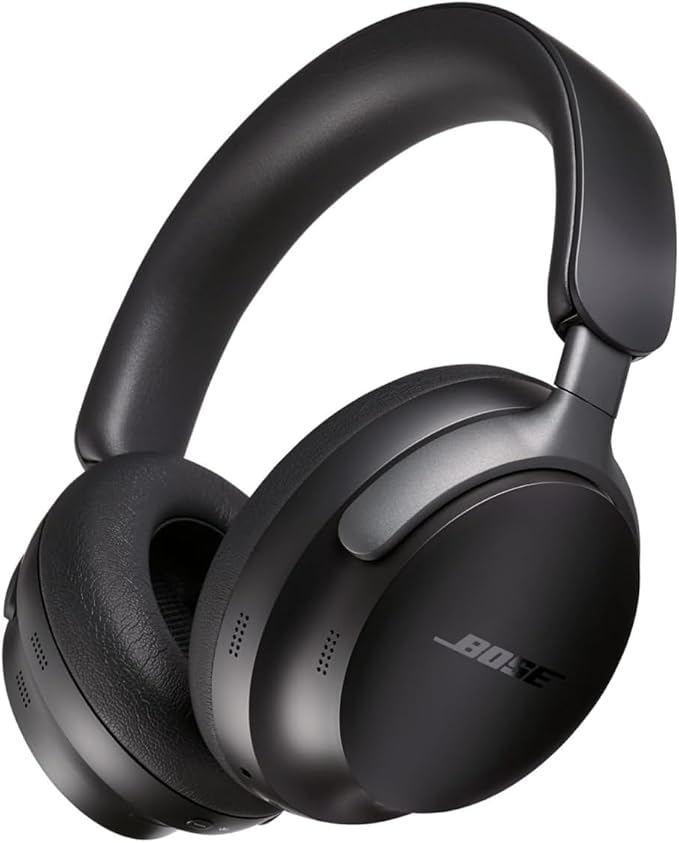 Bose New QuietComfort Ultra Wireless Noise Cancelling Headphones with Spatial Audio, Over-The-Ear Headphones with Mic, Up to 24 Hours of Battery Life, Black