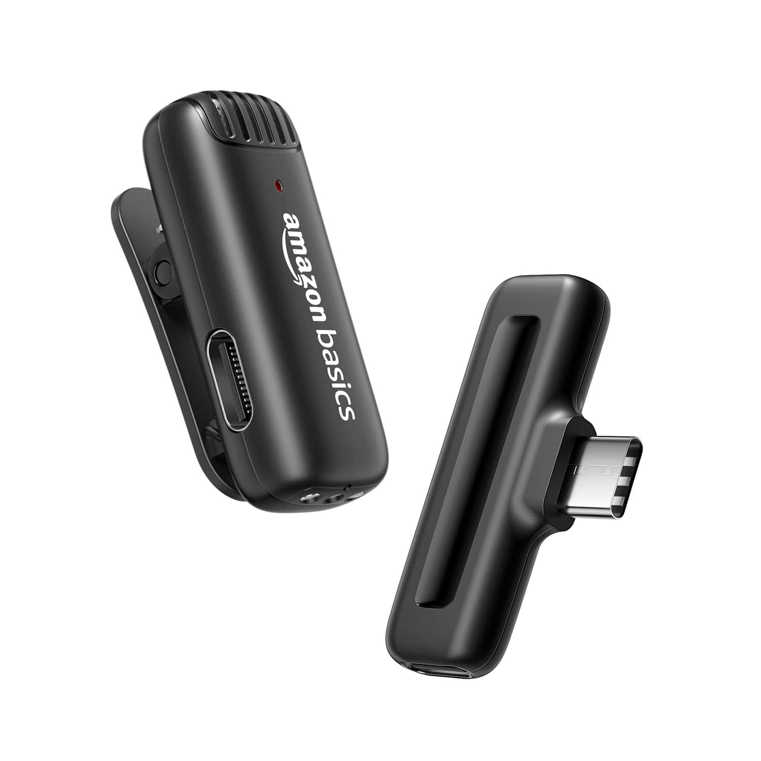 amazon basics Wireless Microphone & Receiver with Type C | USB Type-C Connectivity | Compatible with Noise Cancellation Microphones Audio Transmission