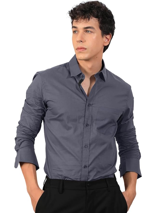 Pinkmint Men's Regular Fit Soft Cotton Blend Casual Combo Shirt with Pocket Design & Spread Collar Full Sleeves Formal Shirt