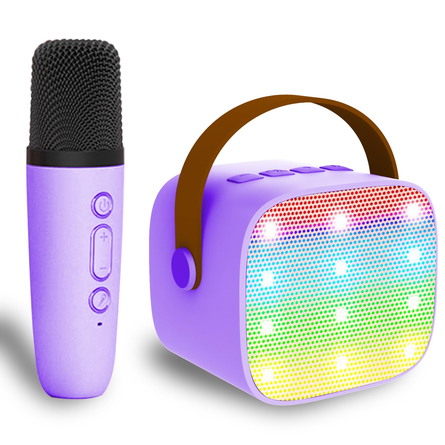 Mini Karaoke Machine for Kids & Adults, Kids Toys for Girls & Boys Gifts, Bluetooth Speaker with 1 Wireless Microphone for Kids Adults Toddler Girls Home Party Birthday Gifts Purple