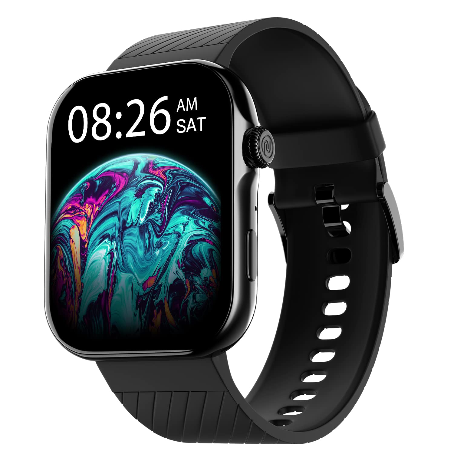 Noise ColorFit Ultra 3 Bluetooth Calling Smart Watch with Biggest 1.96" AMOLED Display, Premium Metallic Build, Functional Crown, Gesture Control with Silicon Strap