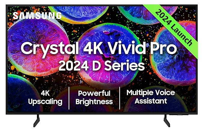 Samsung 163 cm (65 inches) D Series Brighter Crystal 4K Vivid Pro Ultra HD Smart LED TV UA65DUE77AKLXL (Black